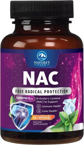 مكمل NAC 1200 ملغ - دعم المناعة الأمثل مع مضادات الأكسدة القوية - دعم صحة الجهاز التنفسي والكبد - معبأ في زجاجات في الولايات المتحدة الأمريكية، نباتي، خالي من الكائنات المعدلة وراثيًا وخالي من الغلوتين N-Acetyl-L-Cysteine ​​- 120 كبسولة in Kuwait