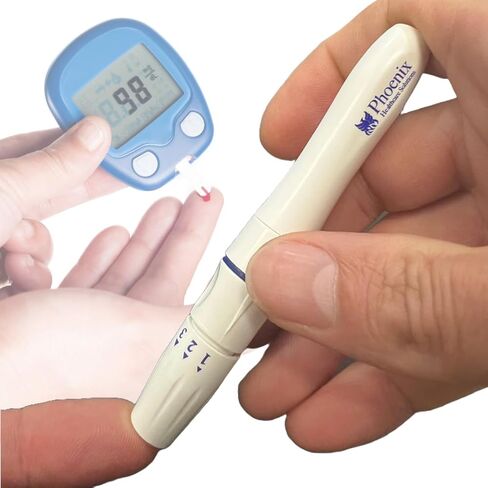 Lancing Device Pen, 5 Depth Settings, Less Pain Design, Blood Sampling Pen, Accurate Blood Sample, Use with Twist Top Lancets, Blood Sugar Level Monitoring Glucose Testing, Lancing Tool in Saudi Arabia