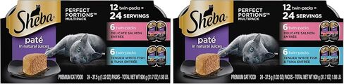 Sheba Perfect Portions Multipack Delicate Salmon and Tender Whitefish & Tuna Entrees Wet Cat Food, 2.64 oz., Count of 12 in Saudi Arabia