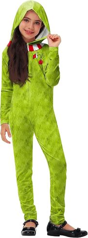 AOBUTE Christmas Jumpsuit Red Green Hooded Bodysuit with Zipper S-2XL in Saudi Arabia
