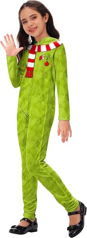 AOBUTE Christmas Jumpsuit Red Green Hooded Bodysuit with Zipper S-2XL in Saudi Arabia