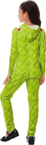 AOBUTE Christmas Jumpsuit Red Green Hooded Bodysuit with Zipper S-2XL in Saudi Arabia