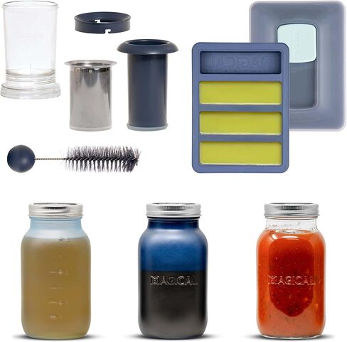 Magical Butter Filter Press Strainer Kit For Infusions - Mess-Free System Fits Any Mason Jars Includes Cleaning Brush, Filter Mesh, Plunger - For Butter, Oil, Tea, Coffee, Tincture in Saudi Arabia