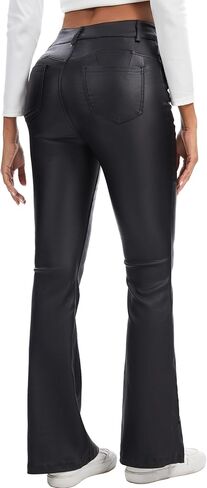 Zebaexf Faux Leather Flare Pants Bell Bottom Pants Sexy Legging for Women in Saudi Arabia
