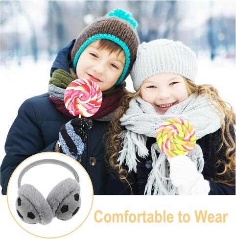 Yardwe Warm Ear Cover Earmuffs for Boys Plush Winter Ear Warmer Gray Cold Weather Protection in Saudi Arabia