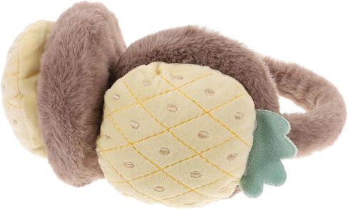 POPETPOP Plush Ear Muffs Stretchable Warm Ear Cover Yellow Pineapple Design Outdoor Winter Cold Weather Use in Saudi Arabia