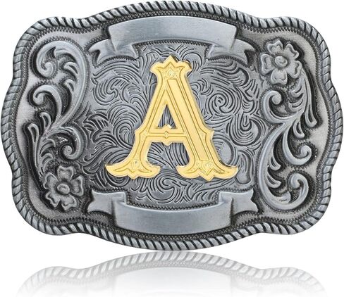 QQA Western Cowboy/Cowgirl أول حزام بإبزيم حرف ABC إلى Z تصميم مطور للرجال والنساء in Kuwait