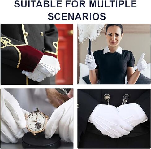 8 أزواج من القفازات البيضاء، زي رجالي ونسائي Usher Blancos Guantes لفرقة المسيرة، حامل النعش الجنائزي، الطبل الرئيسي، الكنيسة والحفلات التنكرية الرسمية in Kuwait