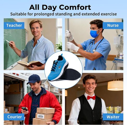 AOV Mens Walking Shoes Arch Support Plantar Fasciitis Shoes Orthotic Wide Tennis Sneakers in Saudi Arabia