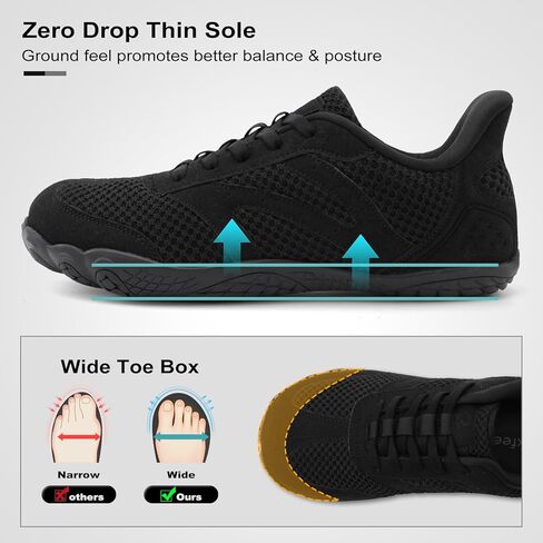 relxfeet Men's Barefoot Slip-On Shoes Wide Toe Box Zero Drop Minimalist Sneakers for Walking Training & Everyday Comfort in Saudi Arabia