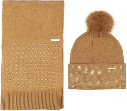 Michael Kors Womens Fine Crystal Box Set, Contains Hat & Scarf, Stylish Fashion Accessory for Winter in Saudi Arabia