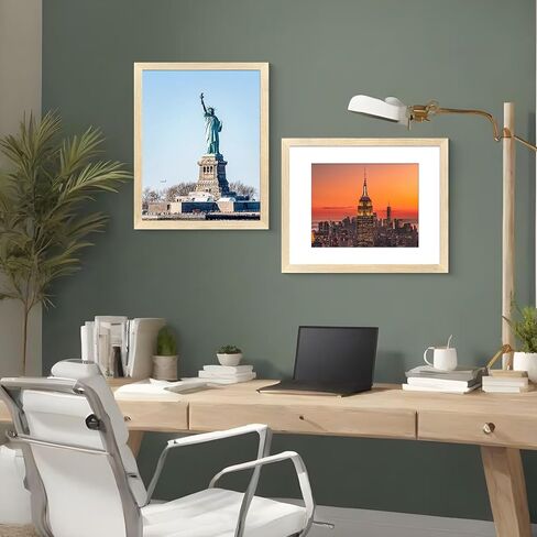 إطار صورة LUCKYLIFE مقاس 16x20، إطارات ملصقات خشبية صلبة طبيعية للحائط، عرض 11x14 مع حصيرة أو 16x20 بدون حصيرة، عبوة واحدة in Kuwait