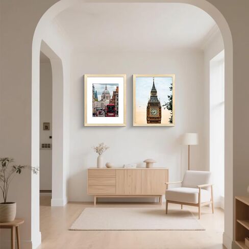 إطار صورة LUCKYLIFE مقاس 16x20، إطارات ملصقات خشبية صلبة طبيعية للحائط، عرض 11x14 مع حصيرة أو 16x20 بدون حصيرة، عبوة واحدة in Kuwait
