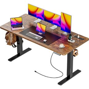 Huuger 55 × 28 بوصة مكتب دائمة كهربائية ، مكتب كبير الوقوف ، 27.6 "سطح المكتب العميق ، 28.3" إلى 46.5 "مكتب قابل للتعديل ، مكتب كمبيوتر مع 2 خطاف ، 3 ارتفاعات مسبق ، مكتب المكتب ، أسود in Kuwait