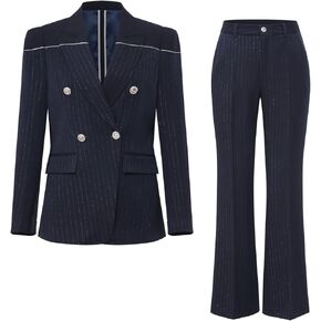 Women's 2 Piece Double Breasted Blazer and Pants Business Office Professional Work Blazer Suit in Saudi Arabia