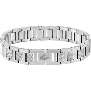 Lacoste Metropole Bracelet – Unisex H-Link with Crocodile Clasp – Adjustable Polished Finish Accessory in Kuwait