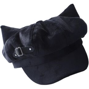 Dark Berets Cabbie Hat Buckle Painter Berets Baker Boy for Street Strolling Dark Fashion Props Cats Ear in Saudi Arabia