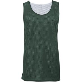 زي جيرسي بدون أكمام شبكي كبير الحجم ذو وجهين من Badger Sport Forrest أخضر/أبيض للشباب in Kuwait