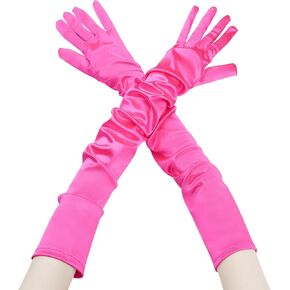 Women's Satin Extra Long Gloves Arm Length Full Fingers 1920s Evening Gloves for Dancing Party in Saudi Arabia
