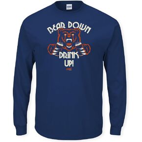 Smack Apparel Chicago Football Fans. Bear Down Drink Up! T-Shirt (Sm-5X) in Saudi Arabia