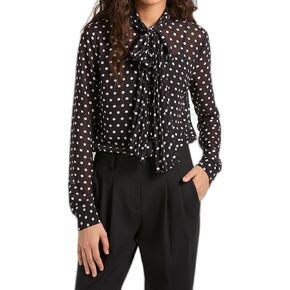 Michael Kors Womens Dot Pleat Bow Blouse in Saudi Arabia