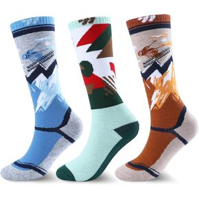 West Biking Kids Merino Wool Ski Socks for Boys Girls Knee High Socks Thermal Winter Warm Snowboard Socks 2 Pairs in Kuwait
