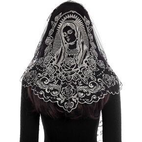 Lace Church Catholic Veil for Women, Religious Chapel Mantilla Veil for Latin Mass Head Covering for Prayer in Saudi Arabia