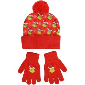 The Grinch All-Over Character Print Youth 2-Piece Knit Beanie & Gloves Set in Saudi Arabia