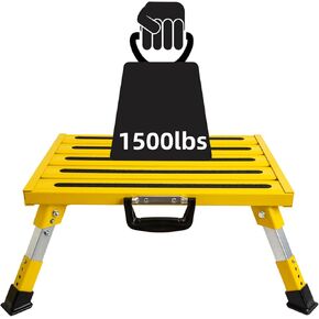 عجلات Homeon خطوات RV قابلة للطي خطوات محمولة 16.5 "× 12.2" مضاد للانزلاق وسطح السلامة مع مقابض خطوات قابلة للطي من الألومنيوم يدعم ارتفاع قابلة للتعديل حتى 1000 رطل (أحمر) (أحمر) in Kuwait