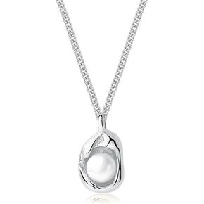 14K Gold Pearl Pendant Necklace for Women,Freshwater Cultured Pearl Chain Necklace,18",Christmas Gift for Her in Saudi Arabia