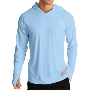 APTRO Men's UPF 50+ Sun Protection Long Sleeve Hoodie Shirts UV Outdoor Fishing Shirts SPF Rash Guard Shirts for Men in Kuwait