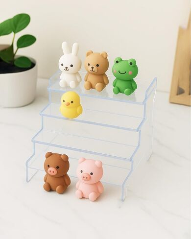 4 Tier Acrylic Display Risers for Perfume, Cupcakes, Figurines – Clear Tiered Tray Stand for Decorative Organizing, Party, Holiday 8.27 IN in Saudi Arabia
