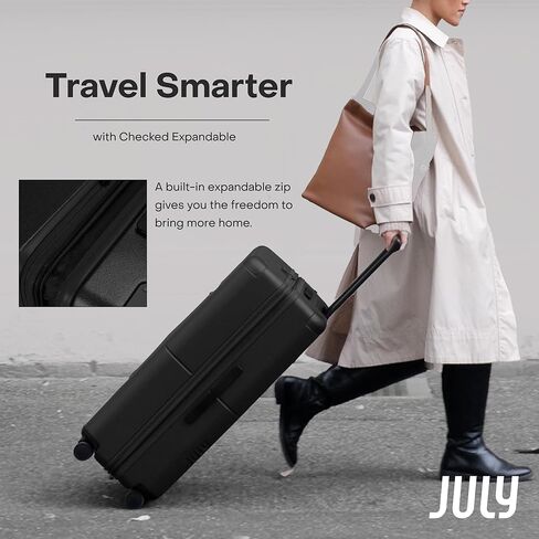Checked Expandable - 24.5" Airline Approved Check In Luggage with Wheels, Spinner Suitcase for Men & Women - TSA Lock Rolling Suitcase, Spinner Wheels, Expansion Zip, Y-Strap - Charcoal in Saudi Arabia