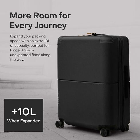 Checked Expandable - 24.5" Airline Approved Check In Luggage with Wheels, Spinner Suitcase for Men & Women - TSA Lock Rolling Suitcase, Spinner Wheels, Expansion Zip, Y-Strap - Charcoal in Saudi Arabia