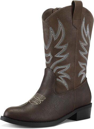 K KomForme Cowboy Boots for Girls and Boys Western Mid-Calf Cowgirl Boots (Toddler/Little Kid/Big Kid) in Saudi Arabia