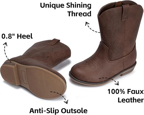 ICEBIRDS Girls Boys Western Cowboy Boots, Western Riding Shoes for Toddler Little Kids in Saudi Arabia