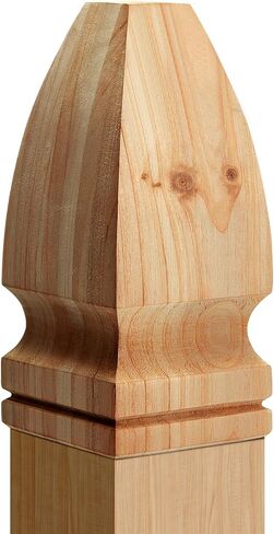 Geetery 2 Set 3 x 3 x 7 Inch Wood Finial Unfinished Decorative Bed Post Finial with Screw Gothic Fence Topper Post Top Cedar Newel Cap Wood Mailbox Topper for Outdoor Indoor Fence and Deck (Gothic) in Saudi Arabia