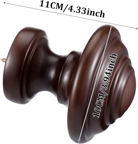 2 Pack Drapery Curtain Wood Finial Screw on Curtain Rod End Caps Wooden Finials for 2" Diameter Drapery Rod in Saudi Arabia