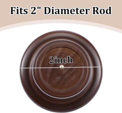 2 Pack Drapery Curtain Wood Finial Screw on Curtain Rod End Caps Wooden Finials for 2" Diameter Drapery Rod in Saudi Arabia