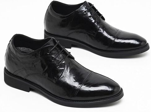 Men's Invisible Height Increasing Shoes, Leather Lace-Up Casual Elevator Oxford Fashion Wedding Party Meeting Shoes in Saudi Arabia