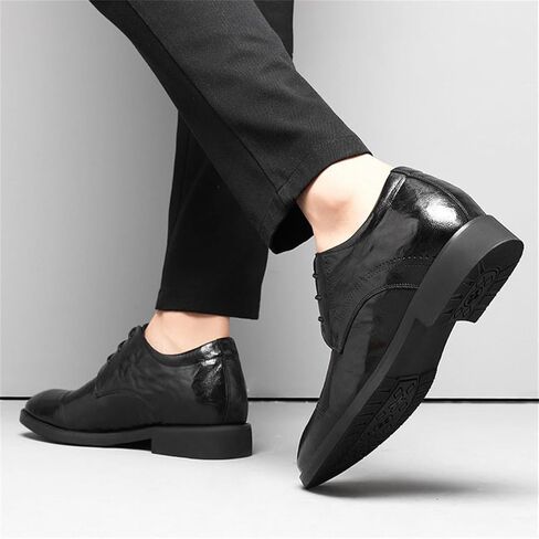 Men's Invisible Height Increasing Shoes, Leather Lace-Up Casual Elevator Oxford Fashion Wedding Party Meeting Shoes in Saudi Arabia