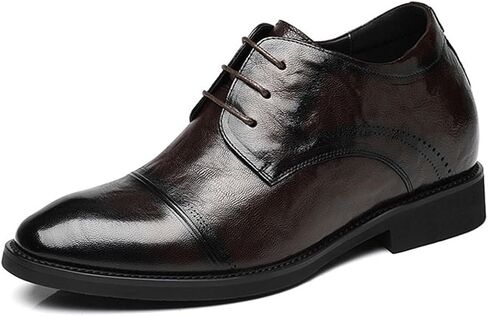 Men's Invisible Height Increasing Shoes, Leather Lace-Up Casual Elevator Oxford Fashion Wedding Party Meeting Shoes in Saudi Arabia