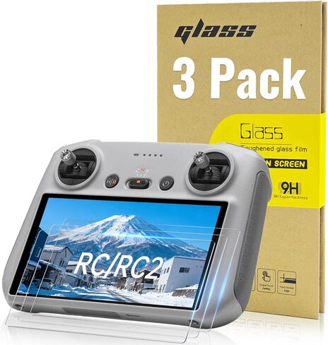 3 Pack RC/RC 2 Screen Protector for DJI RC/RC2 Controller Accessories, Mini 4 Pro HD Tempered Glass Anti-Glare Film for DJI Mini 4 Pro/Mini 3 Pro/Mini 3, Mavic 3 Series, Air 3, Air 2S Drone in Saudi Arabia