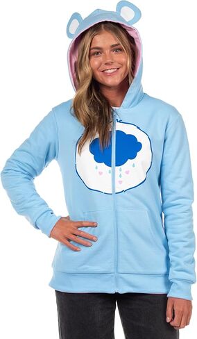 سويت شيرت بغطاء للرأس من Mad Engine Care Bears ذو قلنسوة على شكل الدب الغاضب والدب المبهجة ذو وجهين للصغار in Kuwait