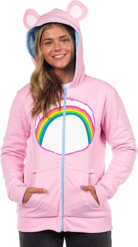 سويت شيرت بغطاء للرأس من Mad Engine Care Bears ذو قلنسوة على شكل الدب الغاضب والدب المبهجة ذو وجهين للصغار in Kuwait