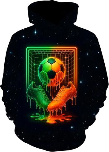 Sports Drip Neon Kids Youth Hoodie Pullover Sweatshirt Gift for Boys Girls Teens School Game Day Everyday Wear in Saudi Arabia