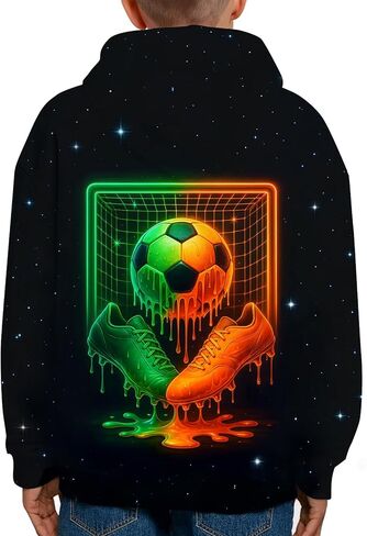 Sports Drip Neon Kids Youth Hoodie Pullover Sweatshirt Gift for Boys Girls Teens School Game Day Everyday Wear in Saudi Arabia
