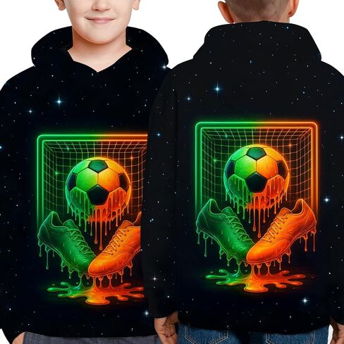 Sports Drip Neon Kids Youth Hoodie Pullover Sweatshirt Gift for Boys Girls Teens School Game Day Everyday Wear in Saudi Arabia
