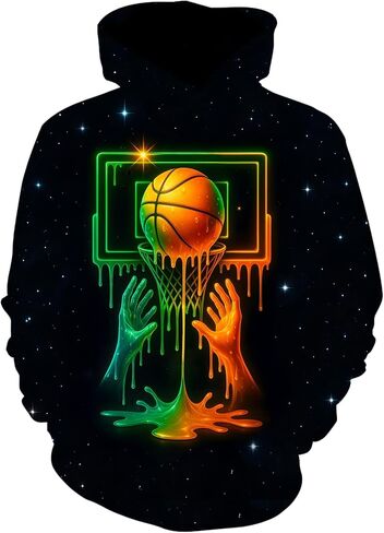 Sports Drip Neon Kids Youth Hoodie Pullover Sweatshirt Gift for Boys Girls Teens School Game Day Everyday Wear in Saudi Arabia