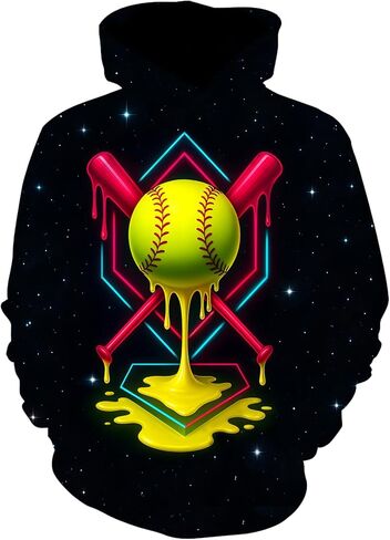 Sports Drip Neon Kids Youth Hoodie Pullover Sweatshirt Gift for Boys Girls Teens School Game Day Everyday Wear in Saudi Arabia